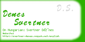 denes svertner business card